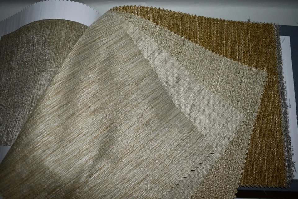 FABRIC SAMPLE BOOK Blue Beige Cream Neutrals SILKEN TEXTURES 75pcs LOT Drapery - Image 4 of 4