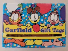 1990s Garfield Gift tag sticker roll in original box Vintage Sticker Roll