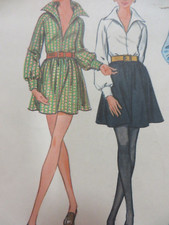 Vtg 60's Butterick 5614 MINI NECKLINE-VARIATION DRESS Sewing Pattern Women Sz 10