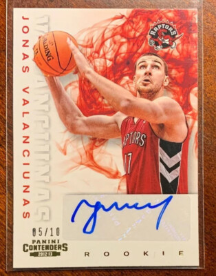Jonas Valanciunas 2012-13 Contenders SILVER GOLD Auto SP #284 5/10