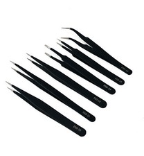 6PC Precision Tweezers Set, Anti-Static Stainless Steel Tweezers for Electronics
