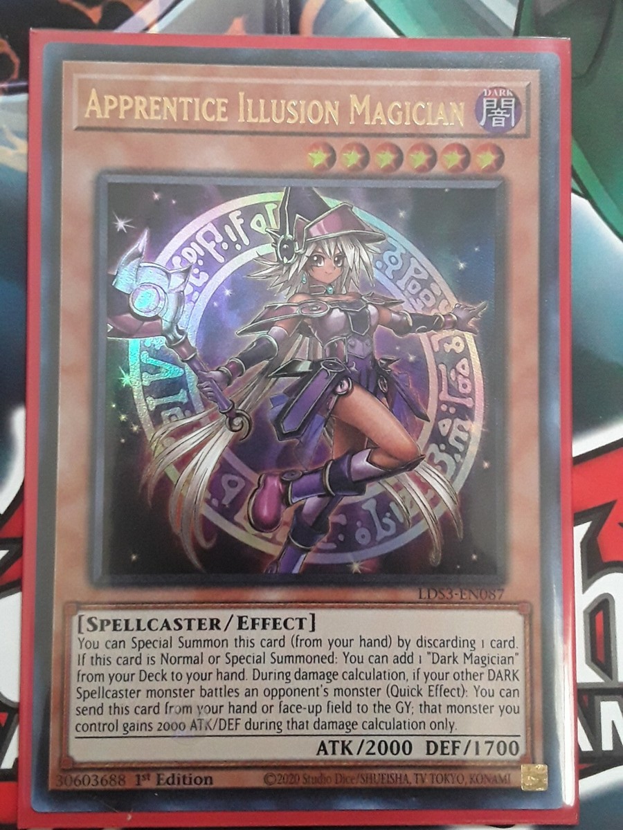 Red Text Dark Yu Gi Oh Card Apprentice Illusion Magician LDS3 EN087 red-text-dark-yu-gi-oh-card-apprentice-illusion-magician-lds3-en087
