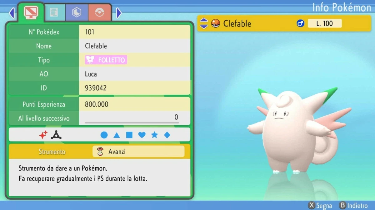 Pok&eacute;mon Cloyster Lucido 6IV Pronto Per Battaglia &ndash; Scambio Per Spada/Scudo/Diamante Brillante