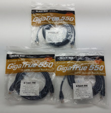 Lot of 3-Blackbox Gigatrue 550 CAT6 Patch Cable 550 Mhz, Booted, Black 10ft/3.0m