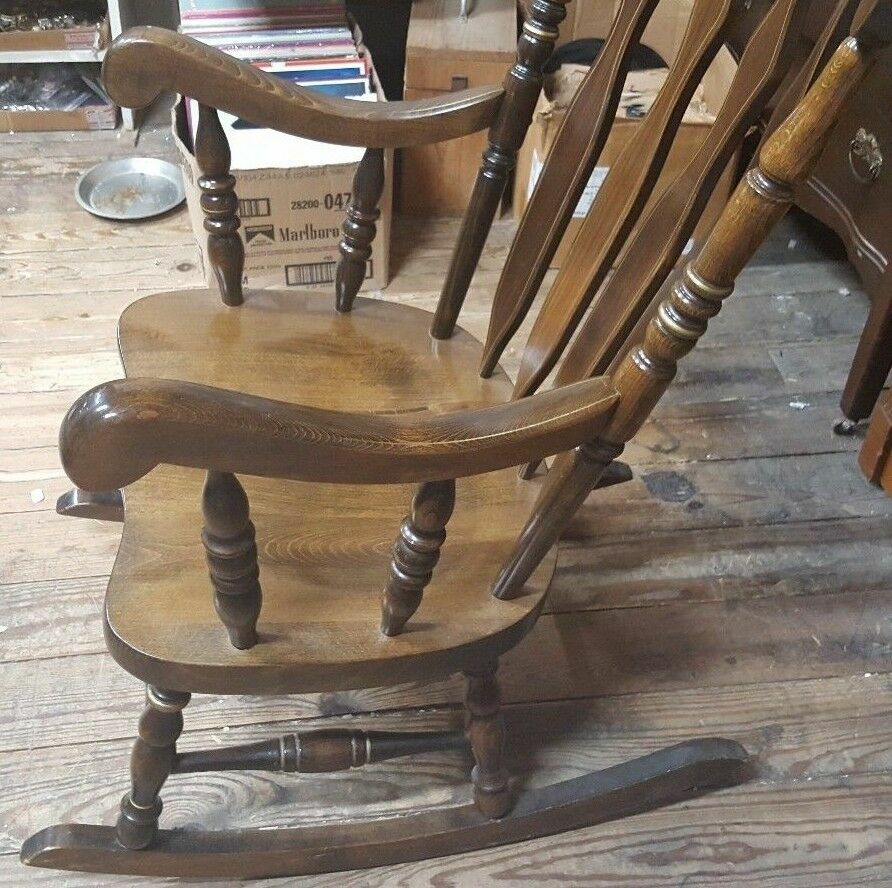 Yugoslavian Rocking Chair Vintage Full Size U.S.S. CONSTITUTION Wood Rocking Chair Made in ...