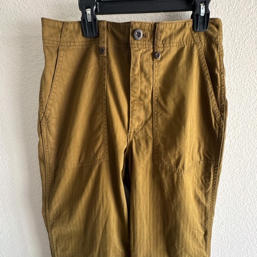 Madewell Perfect Vintage Utility Cargo Olive Green Herringbone Pants - Picture 3 of 13