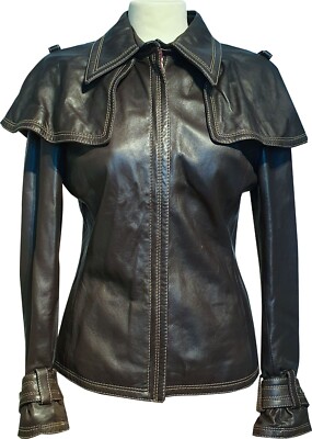 GF FERRE LEDERJACKE Braun Größe 38 