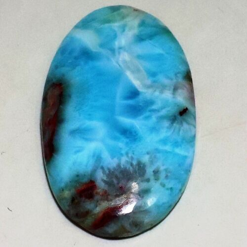 68 Ct 7X26X42 mm Natural Fossil Coral Blue Larimar Oval Cabochon Gemstone CI-585