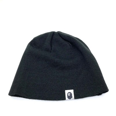 【新品　値札タグ付き】a bathing ape 大猿　黒ビーニー 新品 値札タグ付き】a bathing ape 大猿 黒ビーニー 新品値札タグ付き