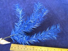 Vintage Millinery Flower Feather Foliage 7" Cluster Royal Blue Paris France Y263