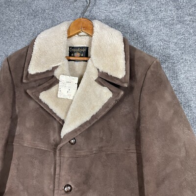 VINTAGE 60s Casualcraft Heavy Coat Size 42 Jacket Brushed Cotton