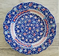 SCALLOPED KUTAYA TURKISH HAND PAINTED WALL ART DECORATIVE PLATE 12.25 INCHES