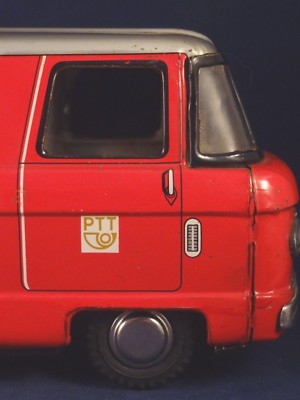 Ancien Camion Postal En Tôle PTT Néerlandais Des Années 50/60 Par H JAPAN - Jouet Collection