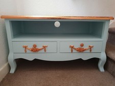 Beautiful Unique One Off Bespoke TV Unit Cabinet Draws Furniture. Hand Painted 
