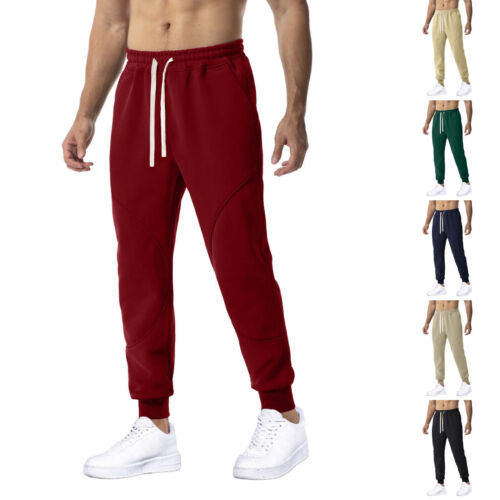 Men Drawstring Sweatpants Jogging High Waist Workout Athletic Pants with Pockets