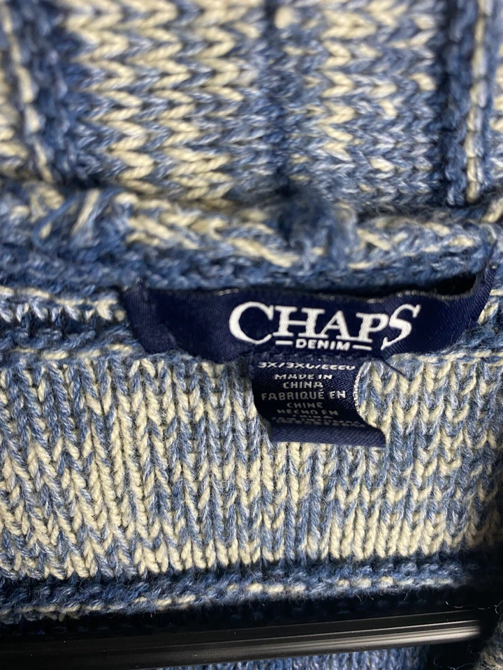 Suéter cárdigan azul 3X Chaps para mujer Foto 2 de 4