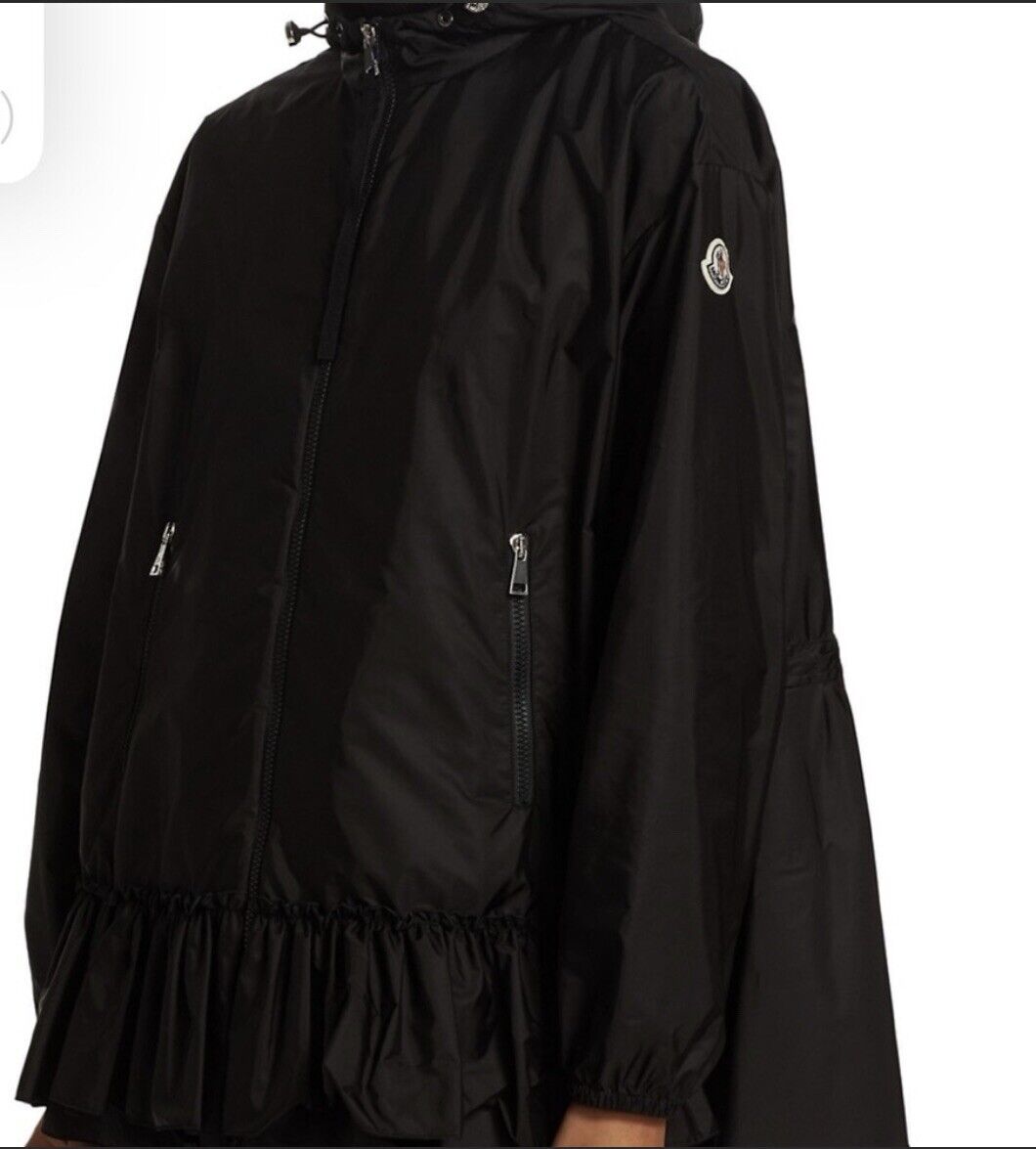 Moncler Sarcelle Peplum Bomber Rain Wind Jacket Black Size 0 Moncler Sarcelle Peplum Bomber Rain Wind Jacket Black Size 0