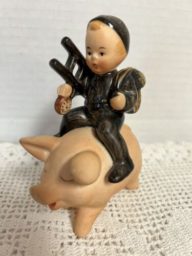 Hummel Goebel "Chimney Sweep Boy Riding On Pig" W Germany SP061 4 3/8” - Picture 1 of 6