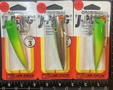 (LOT OF 3) LUHR JENSEN 3- 4" J-PLUG 5004-003-0206 RATTLE MONGOOSE