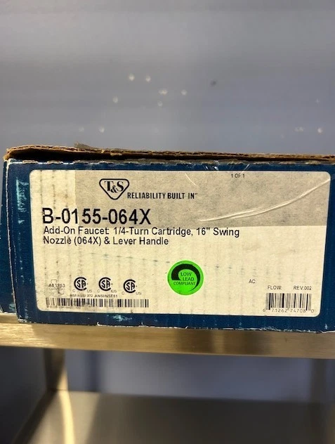 Torneira T&S latão B-0155-064X Add On 16" 1/4 volta para pré-enxágue - Imagem 3 de 4