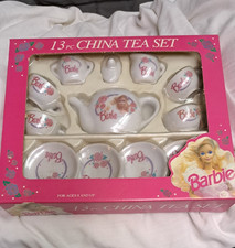 Barbie Vintage 1992 13 Pc. China Tea Set Glass Chilton Toys NIB Ages 8  Up