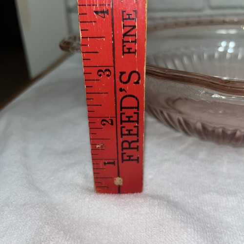 1935 Jeanette Pink Glass Mayfair SERVING Bowl w/ handles vintag depression glass - Picture 7 of 12