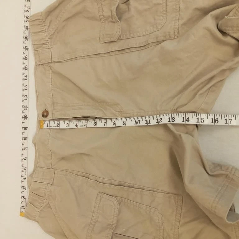 Croft & Barrow 44 Pantalones Cortos Beige Multi Bolsillos Cargos Foto 3 de 4