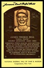 James Cool Papa Bell Signed HOF Yellow Plaque Postcard Auto *AD321