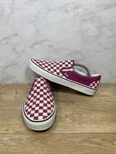 Vans Classic Slip-On Checkerboard Fuchsia Red True White VN000XG8AZY Sz 12 New