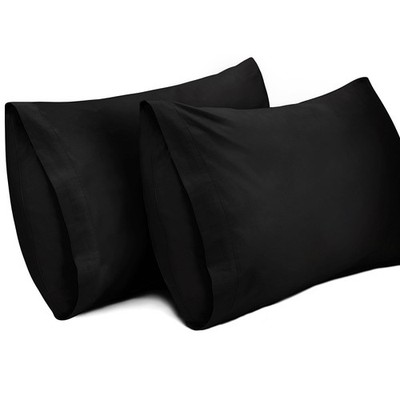 Lirex 2 Pack Pillow Cases,100% Cotton Breathable Queen, Black
