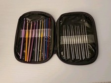Complete Crochet Hook Set Steel Aluminum w Zipper Case 0.80mm-6.5mm Kit 22 Hooks