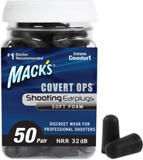 Mack'S Covert Ops Soft Foam Shooting Ear Plugs, 50 Pair - 32 Db High NRR, 37Db S