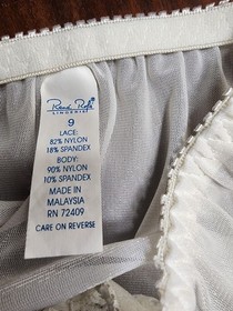 Vtg Rene Rofe Nylon Spandex Stretch Panties Shiny See Through Wedding White Sz 9
