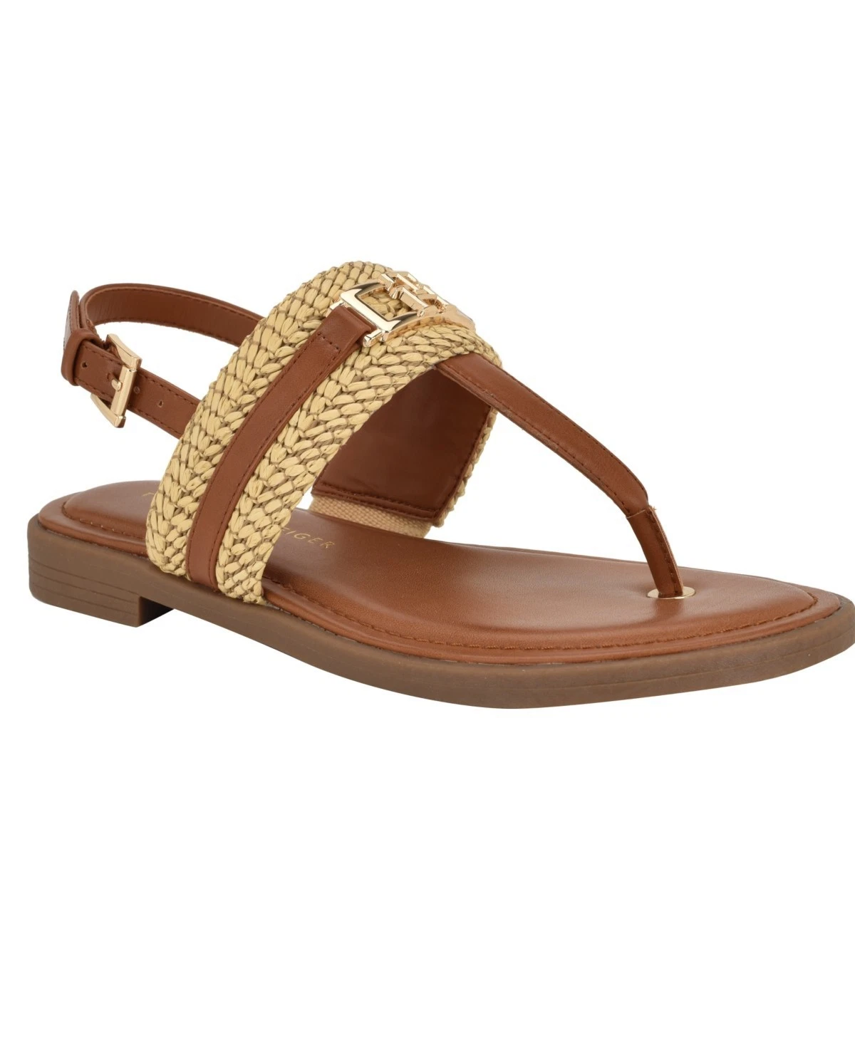 Tommy Hilfiger Womens Carree RaffiaBrown Sandals