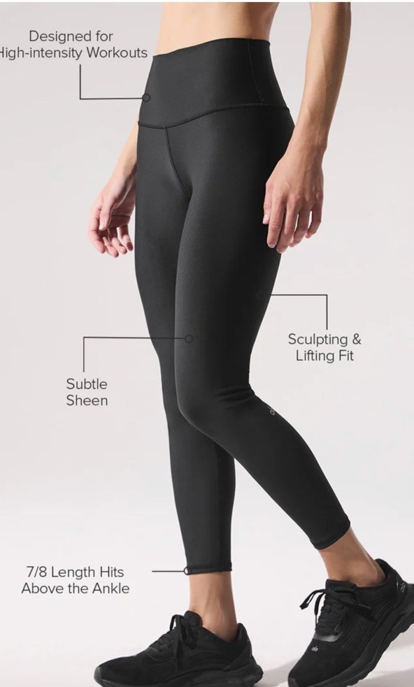 ALO High Waisted Yoga Legging Black Size xSmall RN # 87370 for