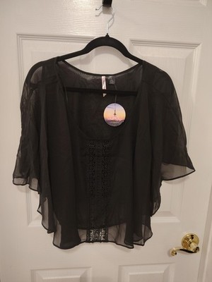 Nordstrom Women's Love By Design Top Size LG Black NWT Retail 30