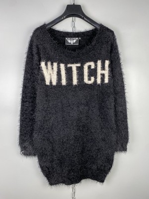 Killstar WITCH Fuzzy Pullover Kleid Damen S Schwarz Gothic Grunge Oversized