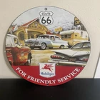 VINTAGE MOBIL GAS ROUTE 66 GASOLINE MOTOR OIL PORCELAIN SIGN