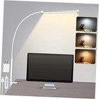 LED Desk Lamp with Clamp, Eye-Caring Clip on Lights for S1 White and Silver