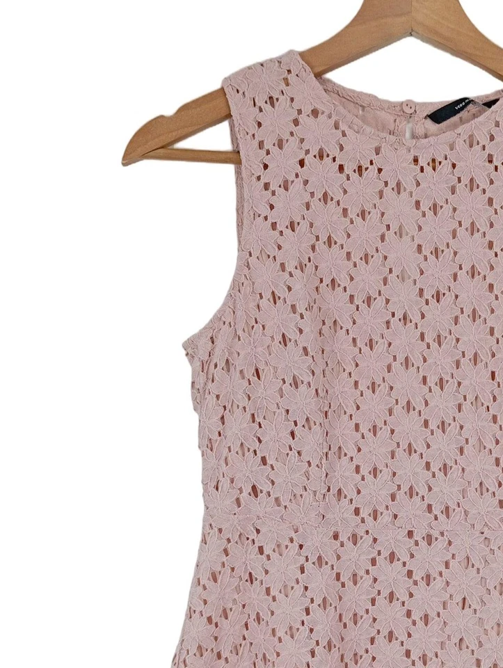VERO MODA Vestido de encaje Mujeres Vestido Talla EU 34 rosa elegante - Imagen 3 de 4