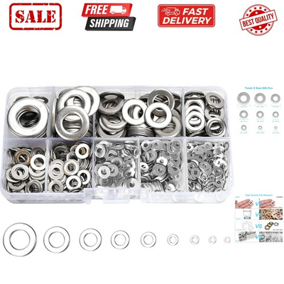 #ad Durable 800 Pcs Hardware Lock Washers Assortment 304 Stainless Steel Quality $16.18