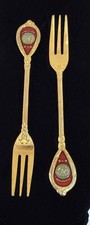 Panmunjom Korea 2 Fork Gold Plated Vintage Co...