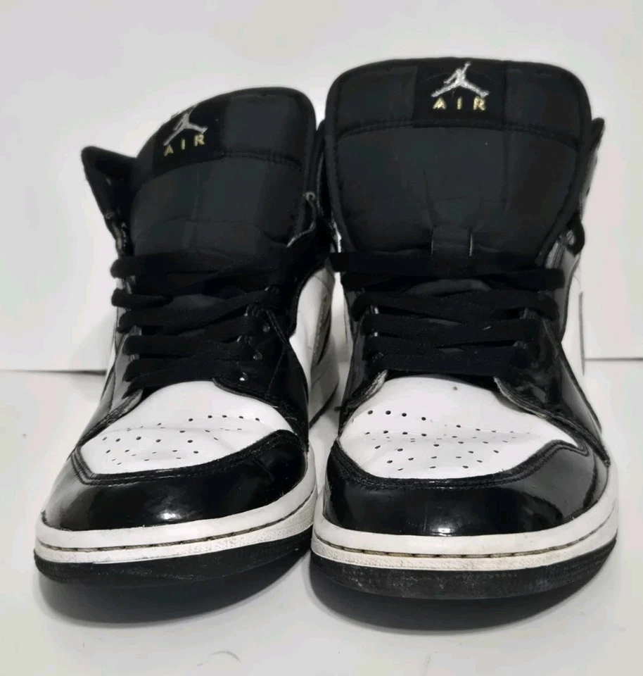 Nike Air Jordan Zapatos Para Hombres 8.5 1 Mid SE Patente Negro Plata Dorado HV0789-010 Foto 3 de 4