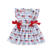 Toddler 4th of July Dresses American Flag Pattern 18-24 Months Blue