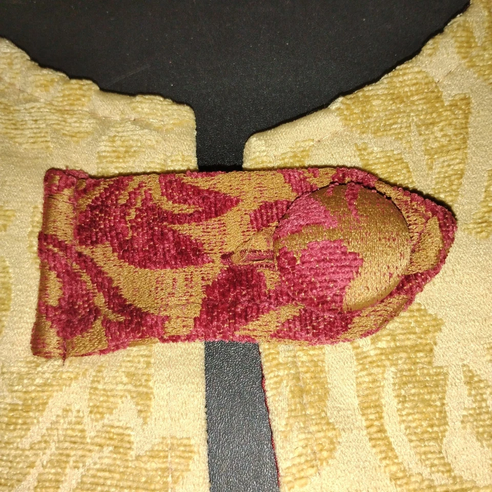 Lujosa falda tapiz árbol de Navidad. Doble cara. Vino y bronceado. Diámetro 50"  Foto 4 de 4