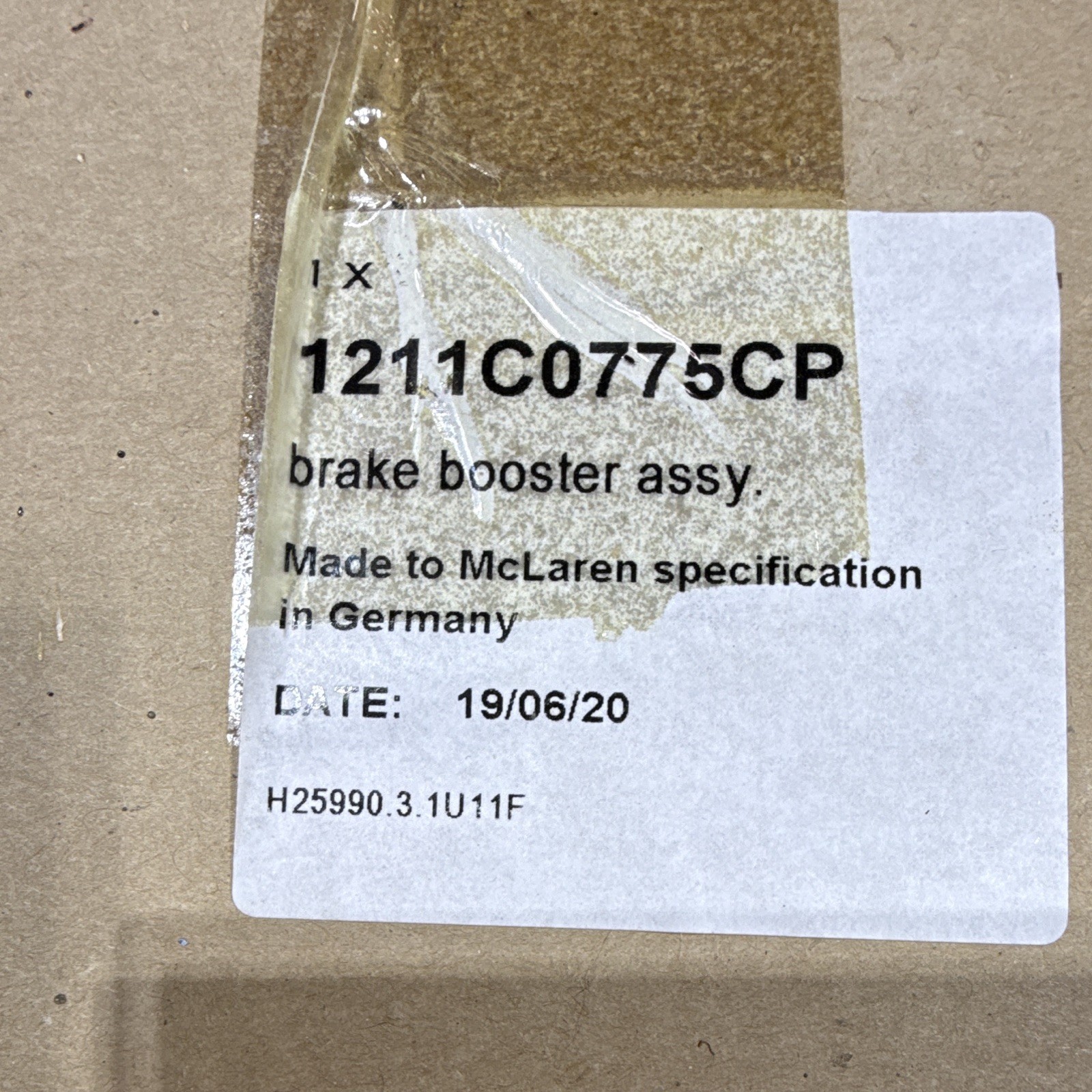 McLaren 650S 2015-2017 Left, right Brake boosters Pair P/N 1211C0775CP