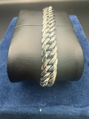 Monaco Miami Cuban Bracelet .925 Sterling  8 Inch 9mm Italy 23.88 Grams New