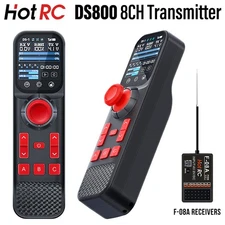 HotRC DS800 Transmitter 8CH Remote Control 2.4Ghz F-08A Receiver for RC Car Boat
