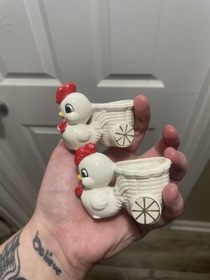 VTG Chicken Wagon Ceramic Small Container Kitchen Decor Country Farmhouse