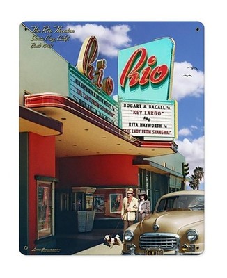 Rio Theatre Metal Sign 12x15 by Larry Grossman - LG381